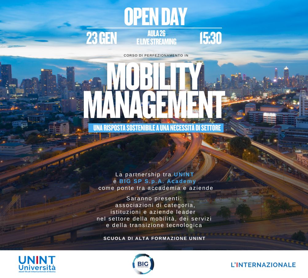 Open Day corso di perfezionamento in Mobility management: una risposta sostenibile a una necessità di settore